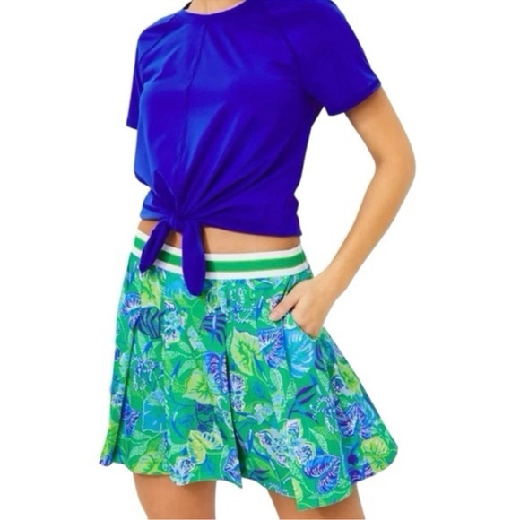 Lilly Pulitzer Pants - Lilly Pulitzer Green and Blue A-Line Skort with pockets